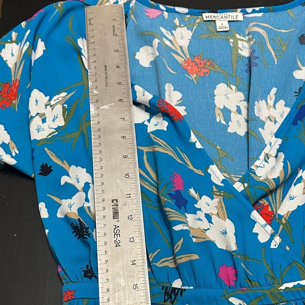 J. Crew Factory Blue Floral High Low Dress - Picture 5 of 6